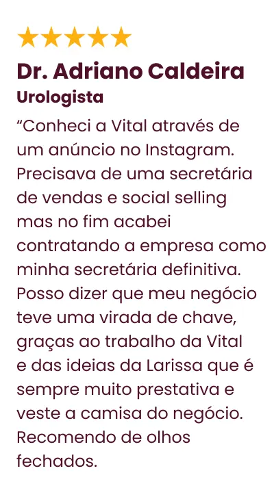 Vital é a parceira certa para o seu crescimento sólido, previsível e sem sobrecarga